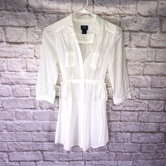 white button down swim cover up
